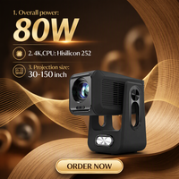 Nouveau projecteur intelligent 2026 ultra-clair 450 lumens avec optique intégrée LED Android 12 et double bande pour jeux
