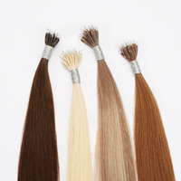 Extensions de cheveux chinoises à pointe nano double tirage, cuticule entièrement alignée, micro-anneau nano, couleur vierge personnalisée