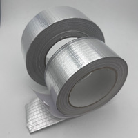 Ruban adhésif en fibre de verre avec feuille d'aluminium à mailles de 5 mm haute résistance, isolant thermique, résistant à la chaleur, pour l'étanchéité des tuyaux CVC, découpé sur mesure