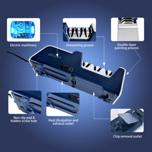 QXF, herramienta de afilado de cocina de diamante antideslizante de alta calidad, <span class=keywords><strong>afilador</strong></span> de <span class=keywords><strong>cuchillos</strong></span> eléctrico <span class=keywords><strong>profesional</strong></span> de 3 etapas - Product Image 2