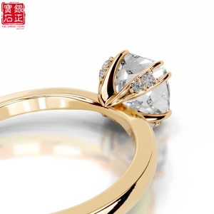 Anello da Donna in Argento Sterling <span class=keywords><strong>925</strong></span> Placcato <span class=keywords><strong>Oro</strong></span> con Moissanite Taglio Cuscino da 3,5 <span class=keywords><strong>Carati</strong></span>, Montatura a Doppio Grappolo, Gioielleria Fine per Matrimonio REACH - Product Image 2
