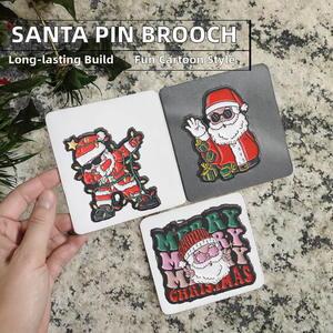 Broche de Navidad y Año Nuevo, Pin de Solapa 3D Personalizado, Artesanía en <span class=keywords><strong>Metal</strong></span>, Papá Noel, Pin de Esmalte de Dibujos Animados Antiguo Personalizado - Product Image 3