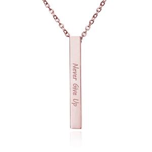 De moda Simple de acero inoxidable chapado en oro inicial grabado nombre Collar personalizado barra COLLAR COLGANTE - Product Image 2