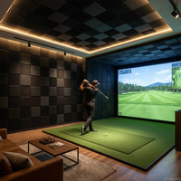 Panneau de simulateur de golf acoustique résistant aux chocs certifié TB117 de qualité commerciale, rembourrage en mousse zéro rebond pour l'entraînement