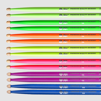 Großhandel HUN Marke Night Flash Serie Farbige Leuchtende UV-Drumsticks 5A mit Eichel-Spitzen
