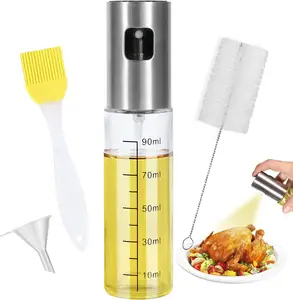 Olijf Koken Roestvrijstalen Fles Spritzer Dispenser Plastic Voedsel Keuken Pomp Glazen Azijn Olie Sproeier Voor Het Koken