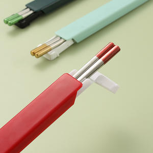 Red Gate Tower Stainless Steel Chopsticks Portable Travel Set 316L Modern Design Individual Serving <b>Utensil</b> - Product Image 5