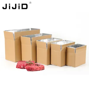 JiJiD ที่กำหนดเองความร้อนฉนวนเนื้ออาหารแช่แข็งบรรจุกล่องกระดาษแข็งสำหรับกล่องฉนวน