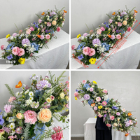 DKB Wholesale Luxury Artificial Table Flowers Runner With Rose Floral Arrangement for Hotel Banquet Supply Supplier