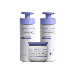 Set de Cuidado Capilar con Biotina y Colágeno Herbal de Marca Privada, Champú Voluminizador y Engrosador de Cabello de 1000 ml para Todo Tipo de Cabello - Product Image 1