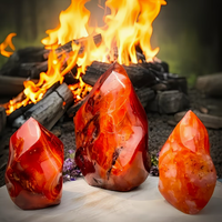 Tour de Cristal de Cornaline Naturelle Polie Flamme de Coucher de Soleil, Pierre de Guérison en Agate Rouge, Décoration Spirituelle Feng Shui pour Maison et Bureau
