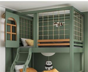 Mobilier de Chambre Moderne pour Enfants, <span class=keywords><strong>Lit</strong></span> <span class=keywords><strong>Superposé</strong></span> en Bois avec Toboggan et Rangement pour Tout-petits, Idéal pour Hôtels et Écoles - Product Image 2