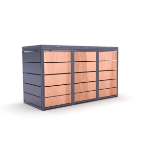 240L Standing Structure Outdoor Trash Can Easy-to-Use Vertical <strong>Garden</strong> <strong>Storage</strong> with Metal Wood Grain Door Waste <strong>Bins</strong> - Product Image 6