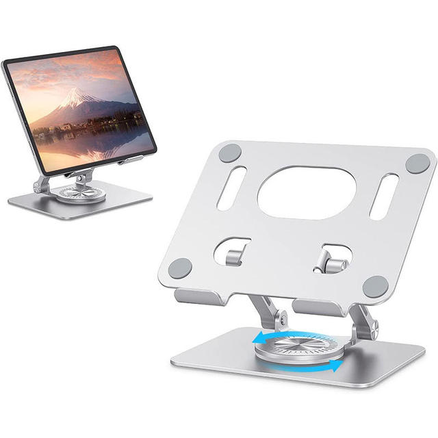 Popular 360 Rotating Aluminum Folding Adjustable Mobile Phone Tablet PC POS Office Desk Use Stand