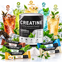 Poudre effervescente de créatine aromatisée au thé personnalisée, thé noir, thé vert, camomille, menthe, jasmin, mélange de boisson gazeuse avec électrolytes