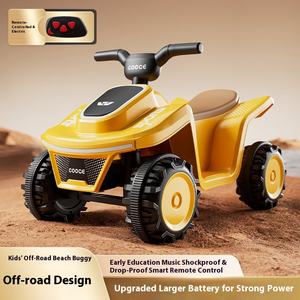 儿童电动车四轮沙滩，可容纳一个孩子，自动驾驶，可充电，带灯和音乐，适用于1-5岁 - Product Image 5