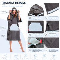 Serviette poncho personnalisée avec logo, séchage rapide, robe de bain pour la plage, la natation et les sports nautiques