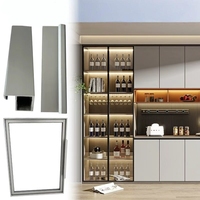 Profilé de porte d'armoire en aluminium étanche, imitation bois, pour cadre de cuisine, garniture 6063, extrusion pour porte de placard domestique