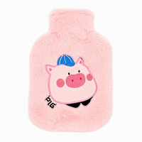 Housse de bouillotte en peluche douce à imprimé dessin animé mignon pour les crampes menstruelles et le réchauffement corporel – Cadeau d'hiver en gros