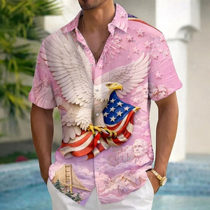 Chemise Hawaïenne Homme Manches Courtes Été Plage Décontractée Coton Popeline Col Rabattu Imprimée Respirante Vacances - Product Image 2
