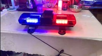 Mini barre lumineuse led à montage magnétique sur toit de 52cm de long avec haut-parleur intégré et télécommande sirène rouge bleu ambre blanc