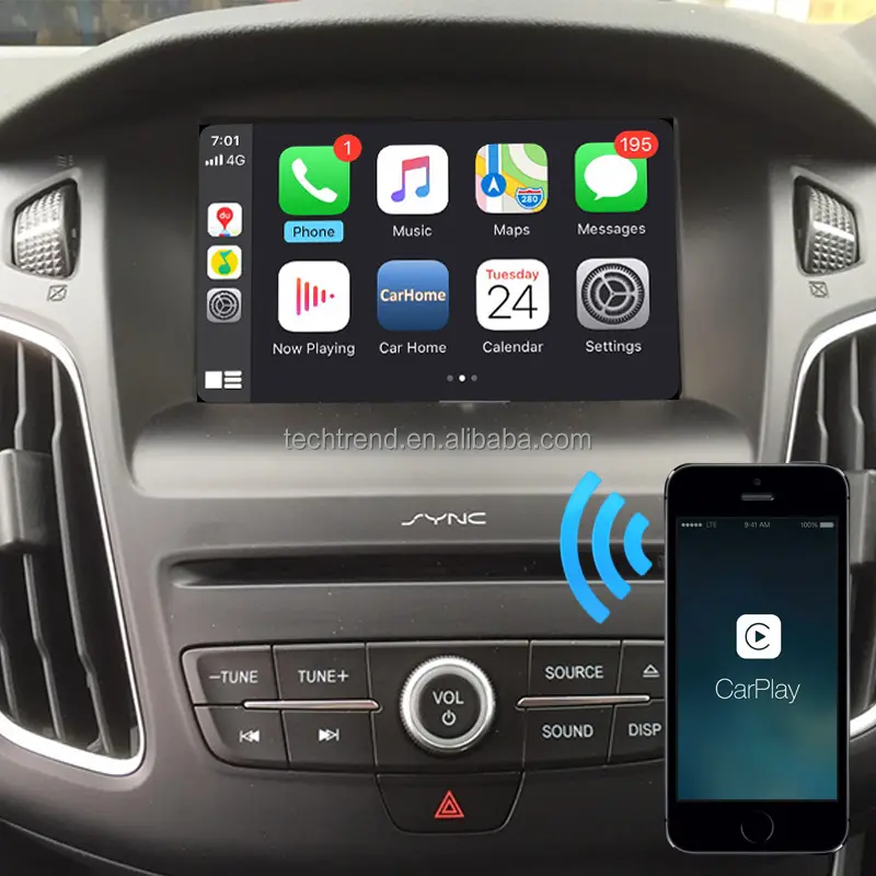 Wi-Fi беспроводная приставка Carplay для Ford SYNC2 Android автомобильный адаптер интерфейса для синхронизации 3 мультимедийная система Waze карта телефон зеркальная ссылка