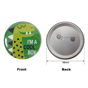 Pin de Solapa con Diseño de Dinosaurio de Dibujos Animados para Decoración de Fiesta de Cumpleaños Infantil, Pin de Solapa con la Frase 'I Am a Cool Boy' - Product Image 5