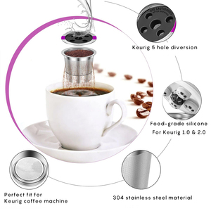 Double K Cup <strong>Coffee</strong> Capsule Reusable <strong>Pods</strong> <strong>Keurig</strong> Stainless Steel <strong>Coffee</strong> Filter Americano <strong>Coffee</strong> Portable Eco-Friendly - Product Image 3