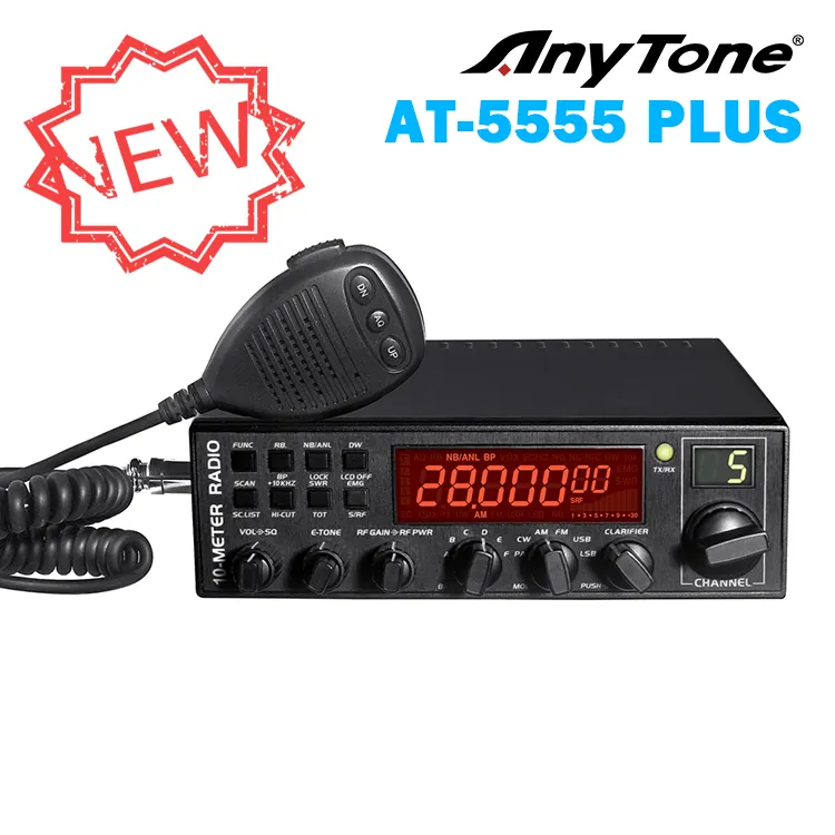 ANYTONE AT-5555 בתוספת גבוהה כוח 45W 10 מטר CB רדיו 28 - 29.700Mhz להקת AM FM USB LSB הרשות CW נייד רדיו