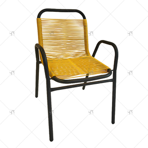Jardín al aire libre Marco <span class=keywords><strong>de</strong></span> acero Moda Barato Ocio Muebles al aire libre Respaldo alto Patio Ratán Mimbre Comedor Silla <span class=keywords><strong>de</strong></span> jardín - Product Image 1