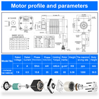 Motor Stepper Hibrida RB NEMA17 0.9 Derajat dengan Poros Motor Stepper CNC 8mm Kit Motor dengan Motor Gear DC 12v 7.9V 40MM