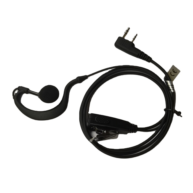 2 Pin G-Style Ear Hook Radio Headset with PTT Microphone Walkie Talkie Earpiece for Kenwood TK250 TK360 TK3102 Radios