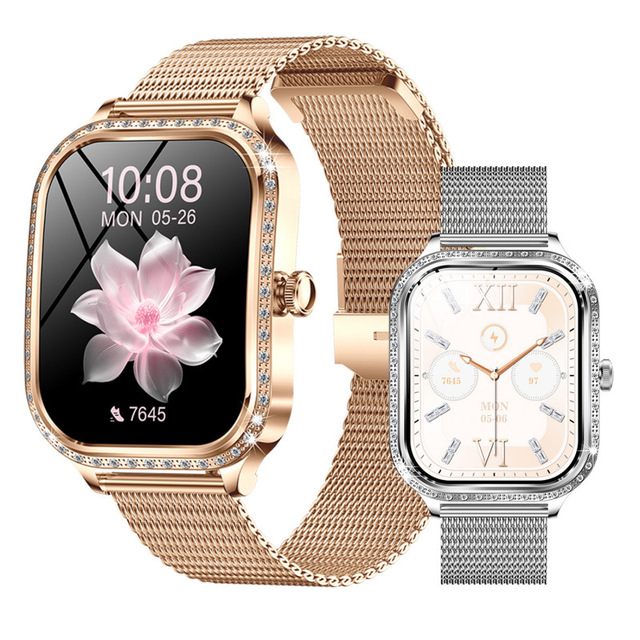 Cross-border New MK88 Square Smart Watch 1.75 Inch Curved Screen for Call Diamond-Encrusted Body Health Monitoring