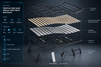 Cadre de lit électrique ergonomique réglable, construction métallique, design pliable, options multi-positions, gain de place, structure durable