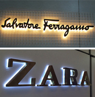 Commerce extérieur pour panneau d'affichage extérieur société vitrine Led IP65 AC créatif rétro-éclairé publicité signe lettres illuminées