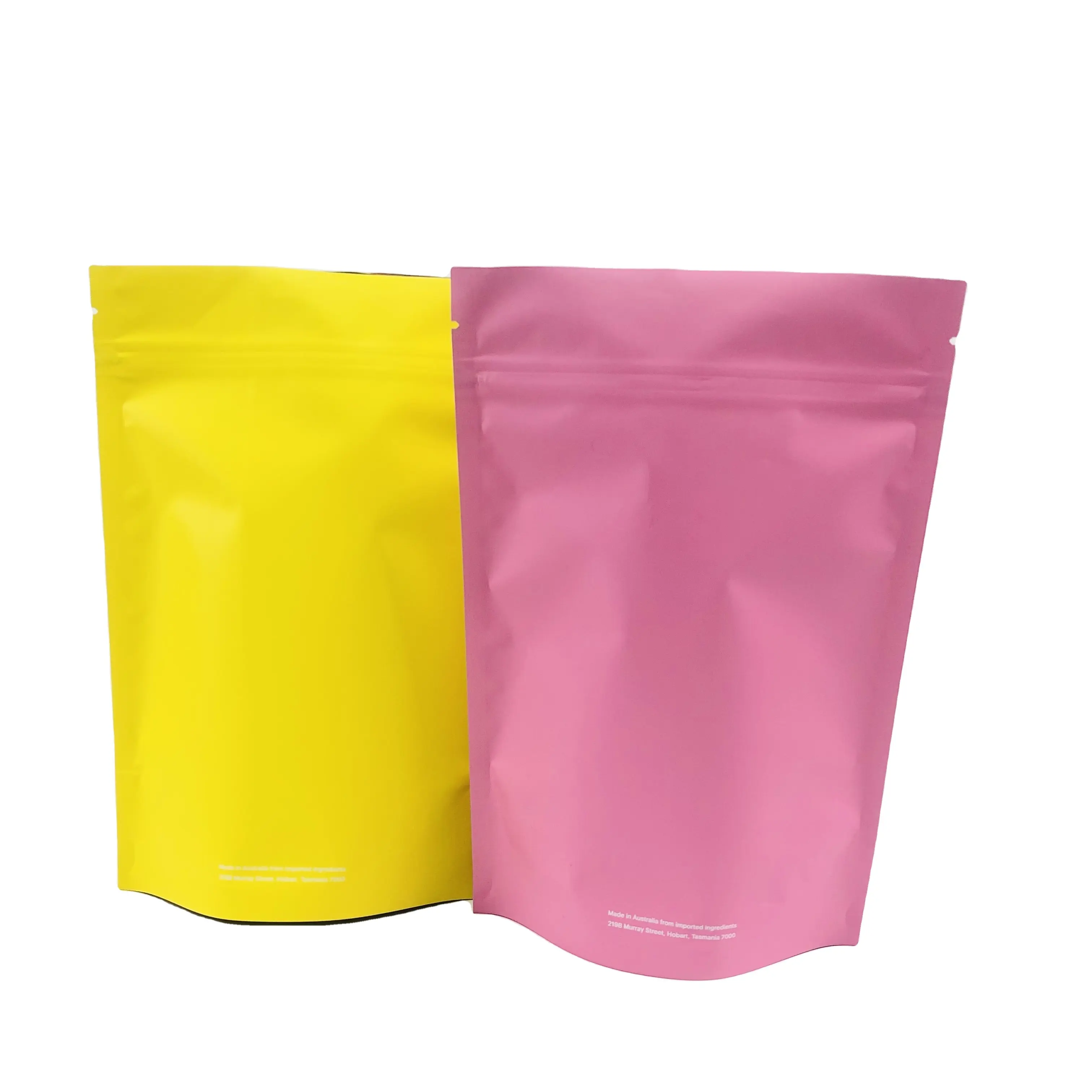 Stand Up Pouch Custom Printing Plastic Matte Mylar Bags Resealable Zipper Moisture Proof Coffee Tea Protein Powder Packaging