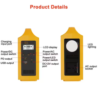 Générateur solaire portable Shingel, station d'alimentation avec panneau solaire intégré, sorties d'urgence, LED IP54, 1500 lumens