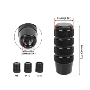 RASTP Car Gear <b>Shift</b> <b>Knob</b> Aluminum Alloy M8 M10 M12 Ergonomic Anti Slip Black 94mm Modification Part - Product Image 1