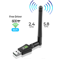 Antenne double bande rotative USB 2.0, 600 mb/s, Realtek (RTL8811CU), adaptateur WiFi de haute qualité, avec pilote gratuit