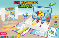 Rompecabezas de Formas Geométricas, Bloques Magnéticos de Plástico para Niños, Juego Educativo de Combinación de Patrones Geométricos, Juguete de Aprendizaje Montessori