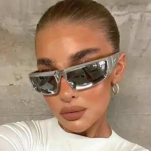 Şanslı bin yıllık Spice Girls fütüristik teknoloji Y2K moda spor stilleri güneş gözlüğü özel marka tasarımcısı Shades güneş gözlüğü