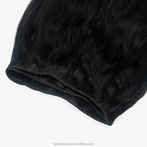 Extensions de cheveux naturels européens doublement étirés, 100 % cheveux humains vierges, trame plate fabriquée à la machine avec cuticules intactes - Product Image 1