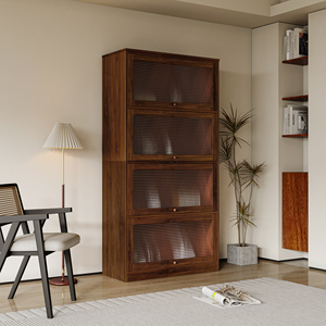 Mobile da cucina contemporaneo con ante in vetro, mobile basso da terra a soffitto per montaggio a parete - Product Image 3
