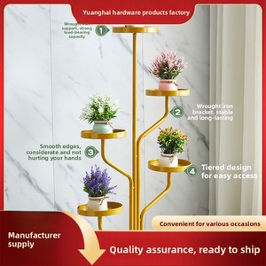 Luxury Iron Multi-Layer <strong>Hanging</strong> &amp; Floor-Standing Flower Pot <strong>Stand</strong> for Balcony and Living Room - Product Image 4