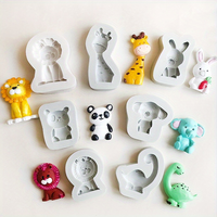 Moules en silicone Candyer pour résine, formes de girafe, panda, lapin, lion, adaptés au fondant, aux bougies parfumées et aux décorations en plâtre