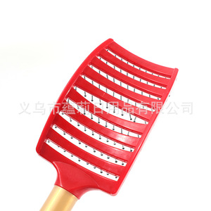 Peigne à coussin d'air pour femmes, brosse à cheveux de massage en plastique rouge avec picots métalliques, outil de coiffure pour cheveux longs, usage domestique - Product Image 3