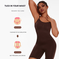 Body gainant sans couture pour femme, à entrejambe ouvert, effet ventre plat, compression, corset amincissant, rehausseur de fesses, modelant intégral en nylon