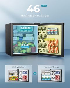 <span class=keywords><strong>Precio</strong></span> <span class=keywords><strong>de</strong></span> Fábrica Euhomy - Mini Refrigerador <span class=keywords><strong>de</strong></span> 46L para Encimera, Refrigerador Pequeño para Dormitorios con Puerta Reversible y Caja Refrigeradora - Product Image 3
