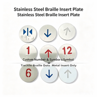 Plaque d'insertion de bouton d'ascenseur en braille en acier inoxydable avec numéros/symboles personnalisés, étiquette tactile pour panneaux accessibles
