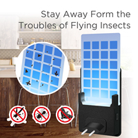 Exterminador de insectos eléctrico para interiores estándar europeo con fuente de luz LED Trampas adhesivas seguras para el hogar para el control de insectos